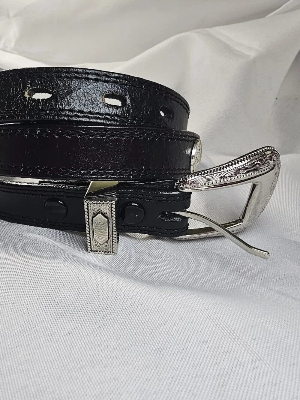 Nocona Women’s Black Leather Western Concho Belt Size 32